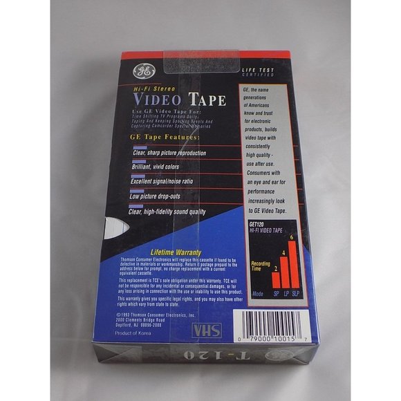 Lot of 4 GE T-120 VHS Blank Premium Grade Hi-Fi Stereo Video Tape Factory Sealed - Picture 4 of 4